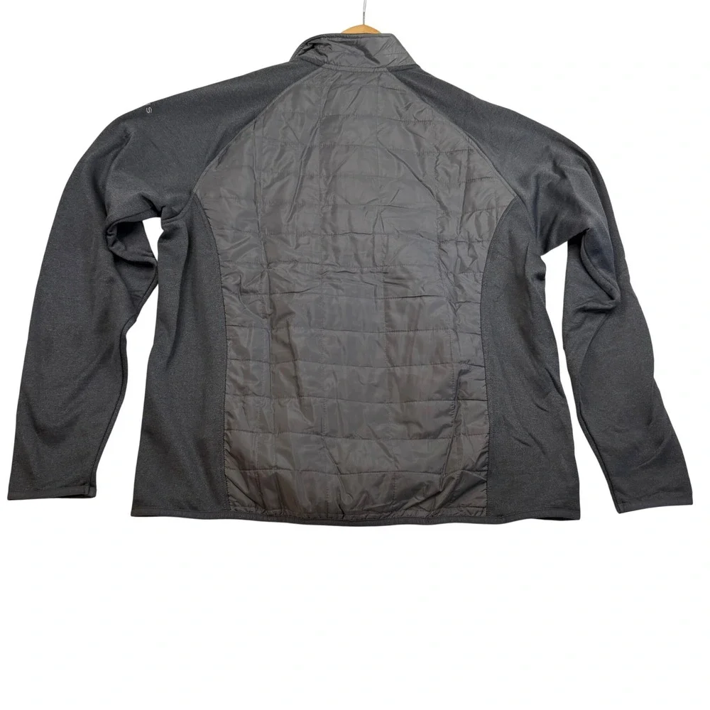 Orvis Classic Collection Mens Large Gray Hybrid Quilted Fleece Full Zip Jacket